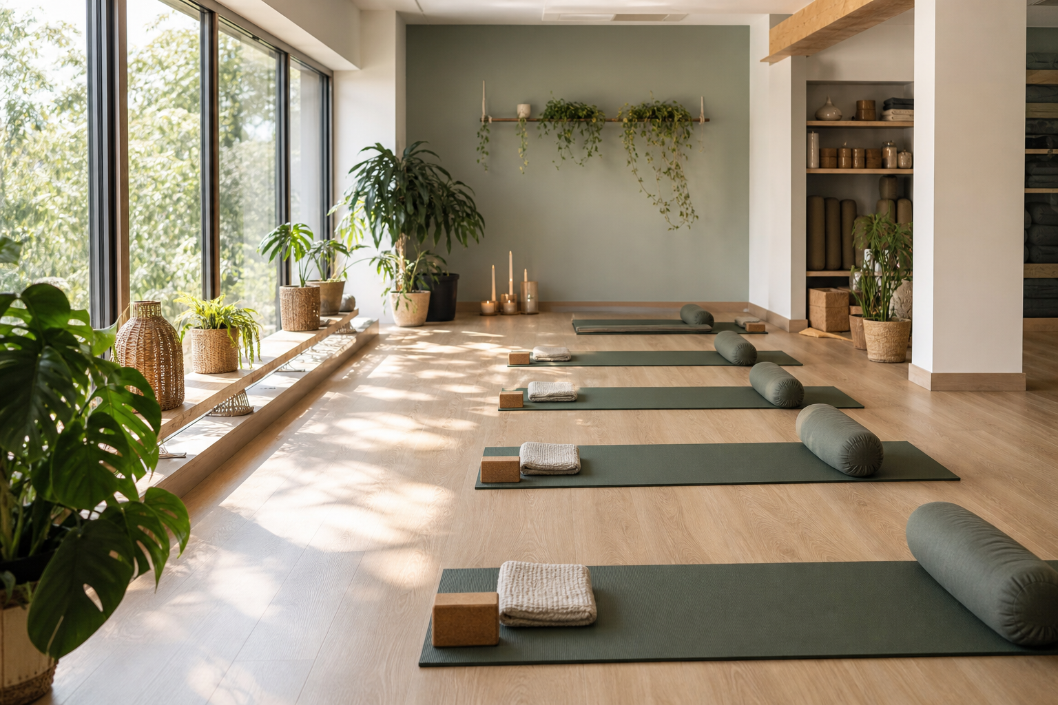 Yoga and wellness studio ready for practice